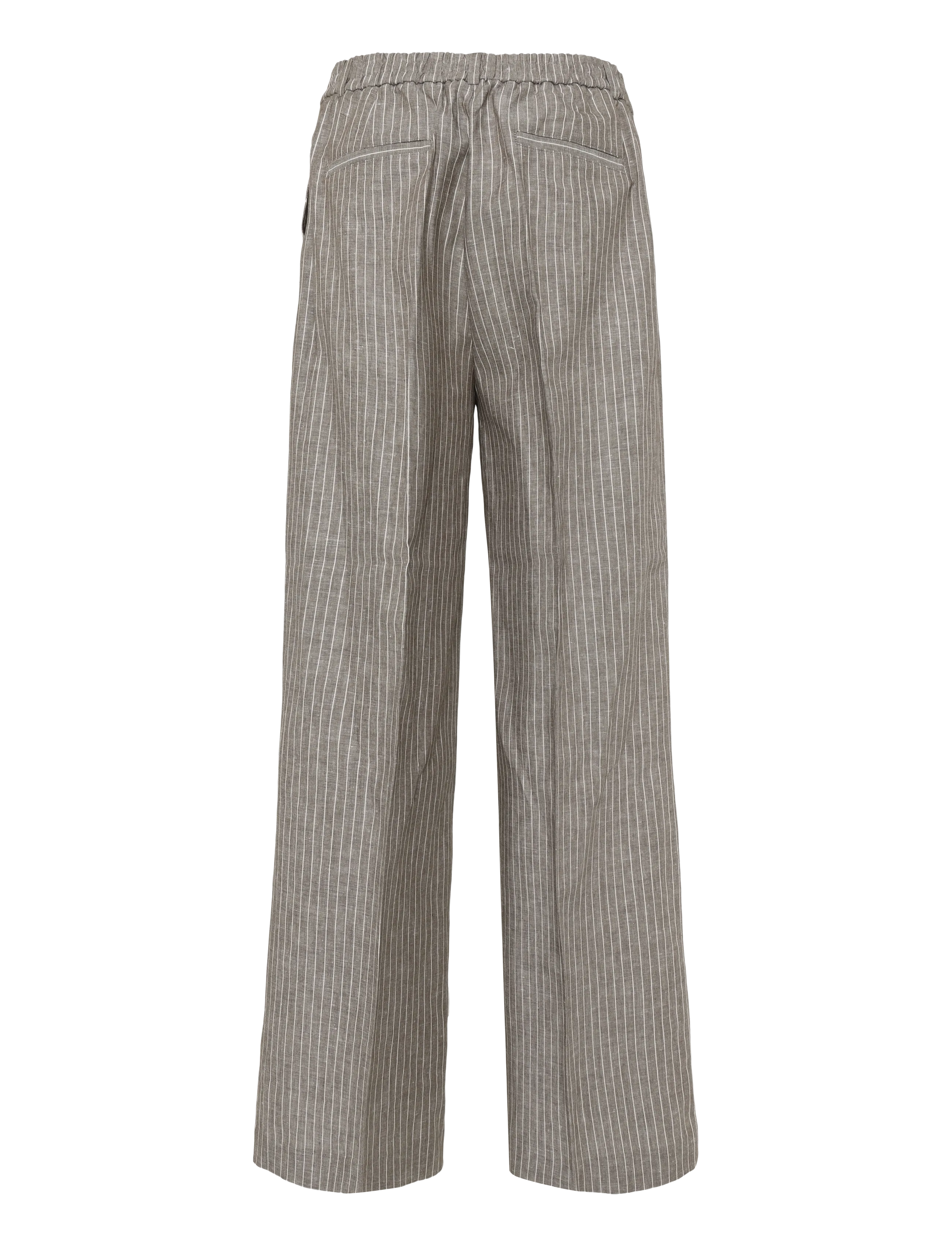 Lexington Clothing - Cleo Linen Blend Tailored Pants - hørbukser - brown/white stripe - 2