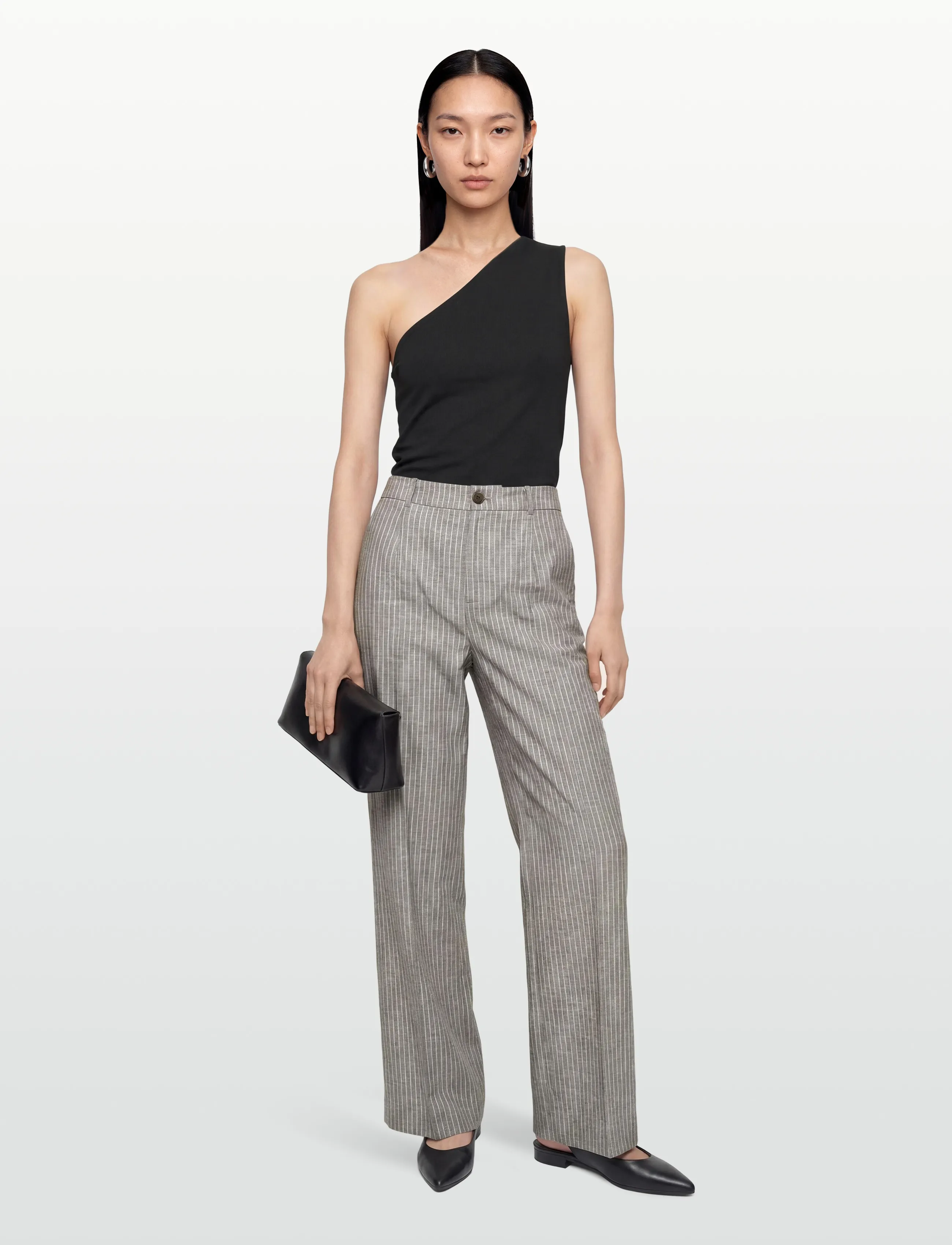 Lexington Clothing Cleo Linen Blend Tailored Pants - Formell - BROWN/WHITE STRIPE / brown