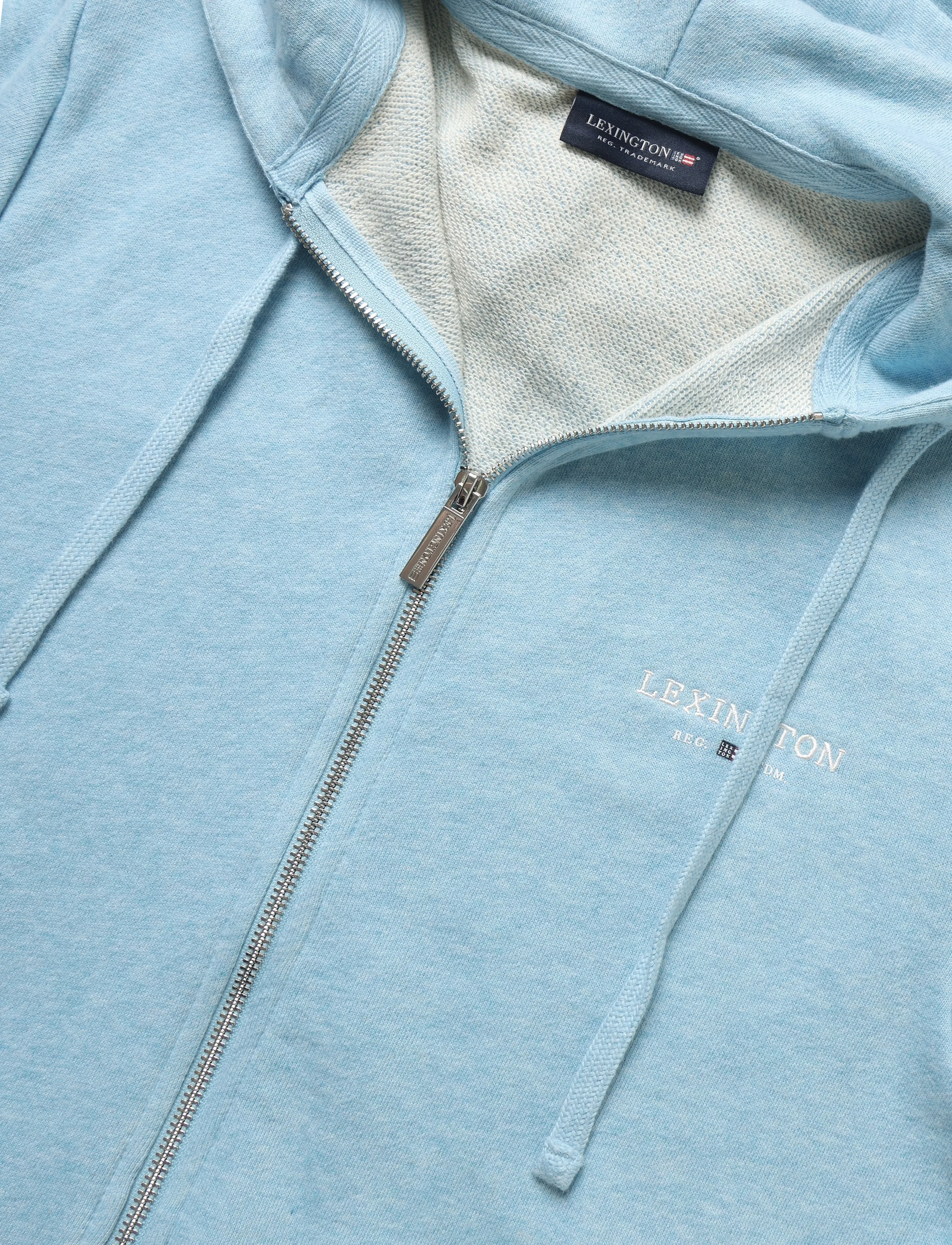 Lexington Clothing - Chloe Zip Hood - hættetrøjer - light blue melange - 5