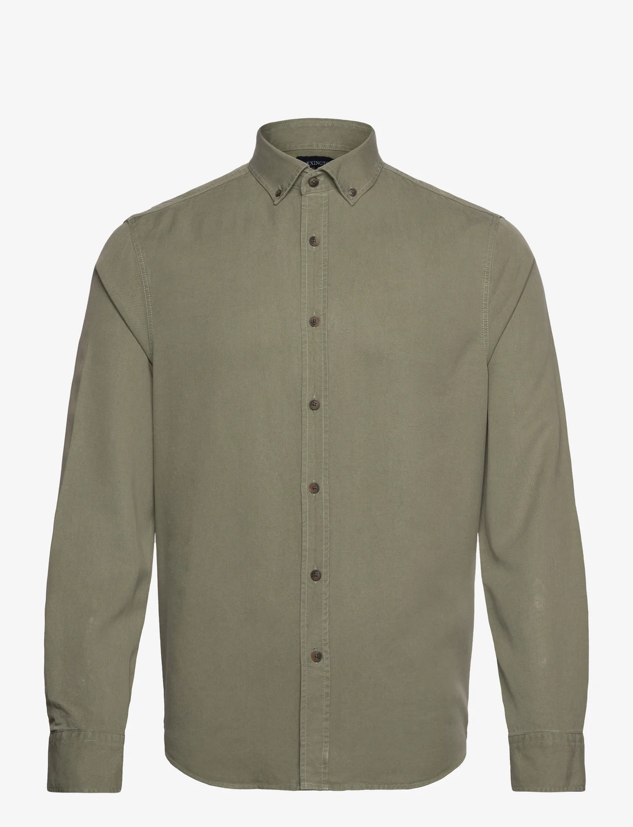 Lexington Clothing - Carl Lyocell Shirt - basic shirts - green - 0