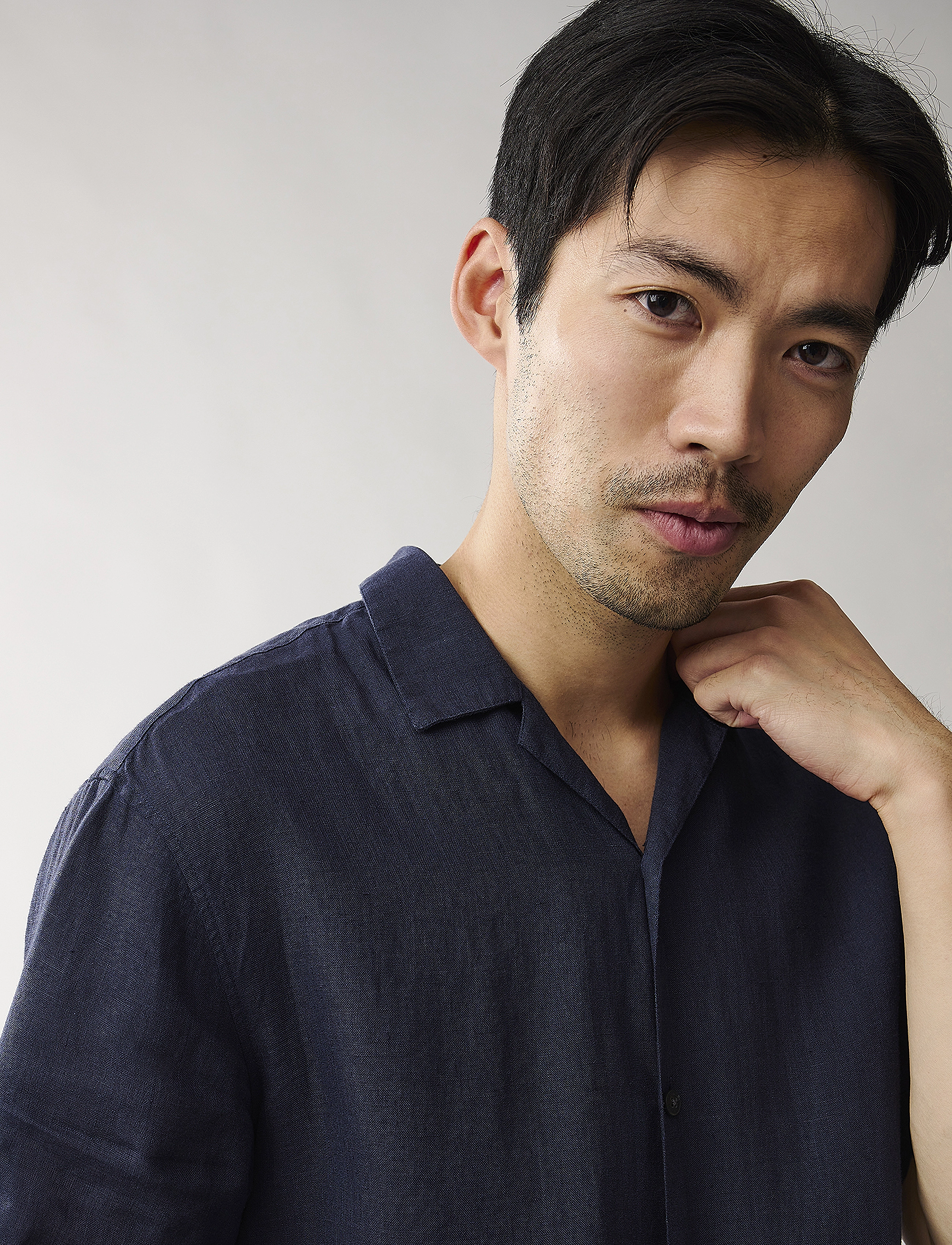 Lexington Clothing - Pablo Cotton Linen Blend Shirt - dark blue - 4