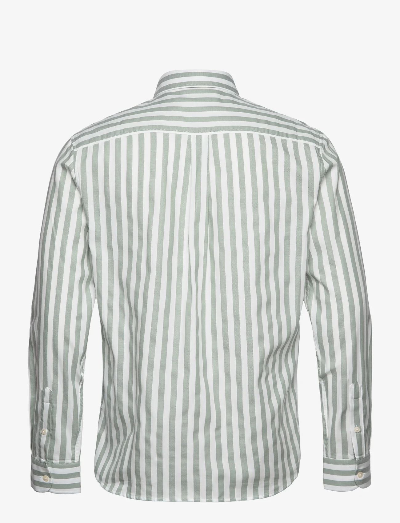 Lexington Clothing - Fred Striped Shirt - vabaajasärgid - green/white stripe - 1