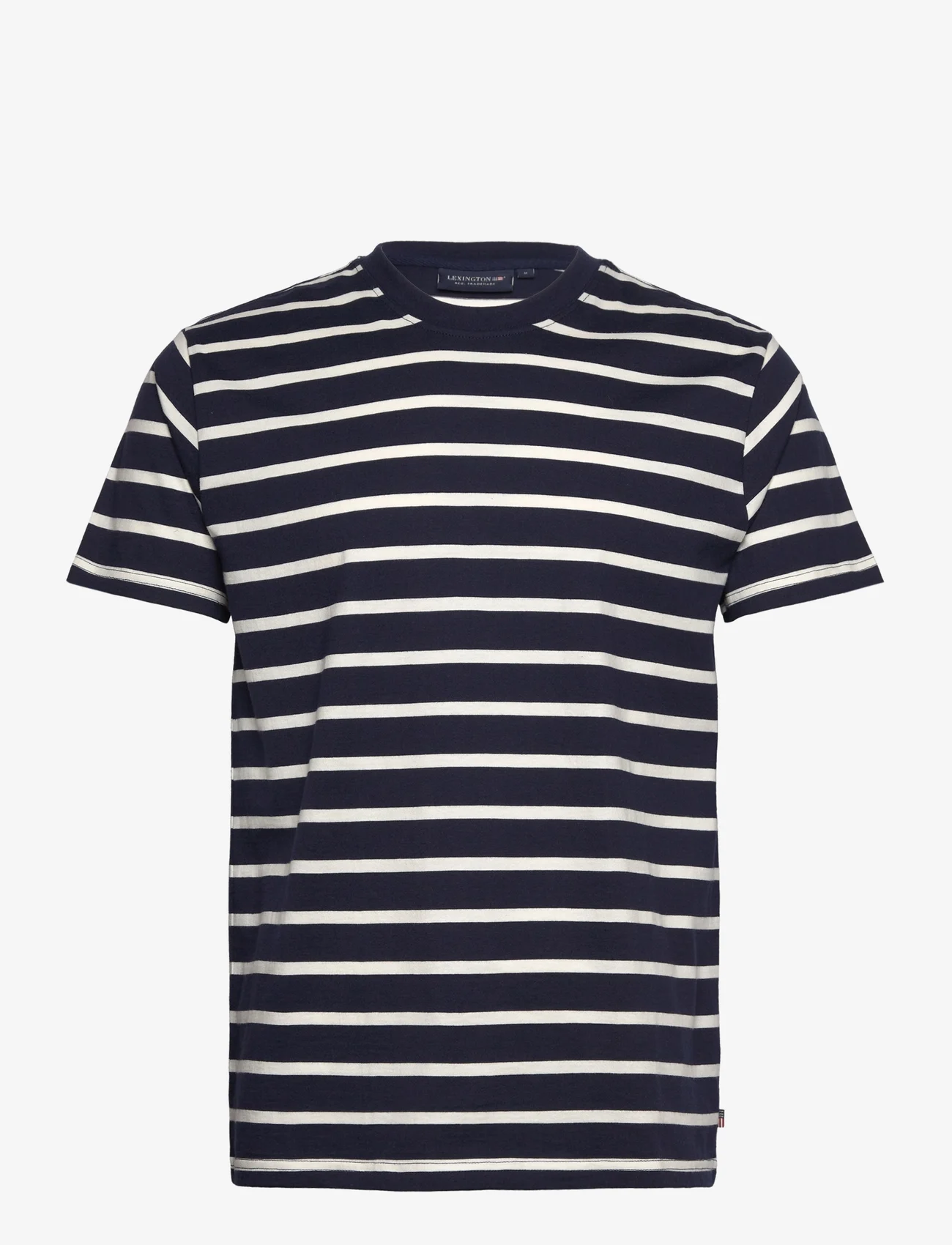Lexington Clothing - Ricky Striped Tee - dark blue/beige stripe - 0