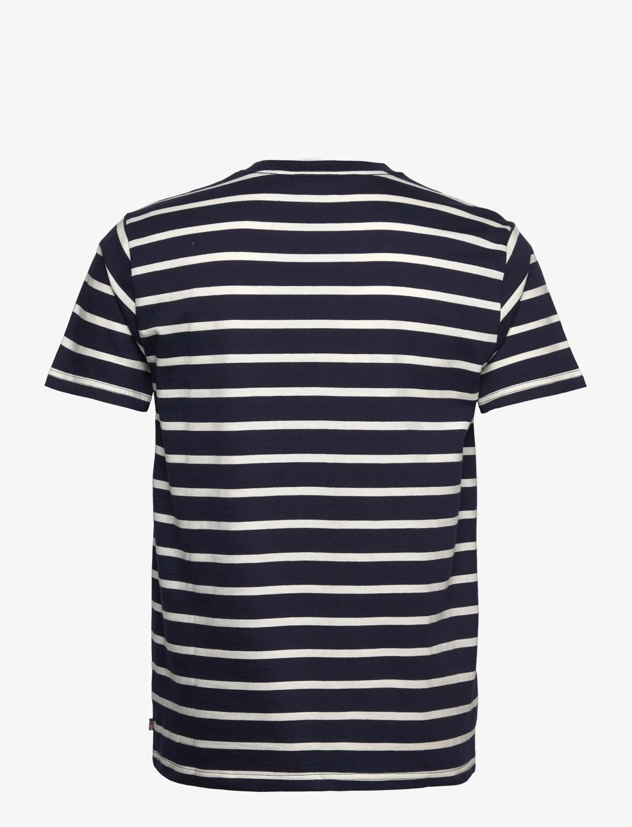 Lexington Clothing - Ricky Striped Tee - dark blue/beige stripe - 1
