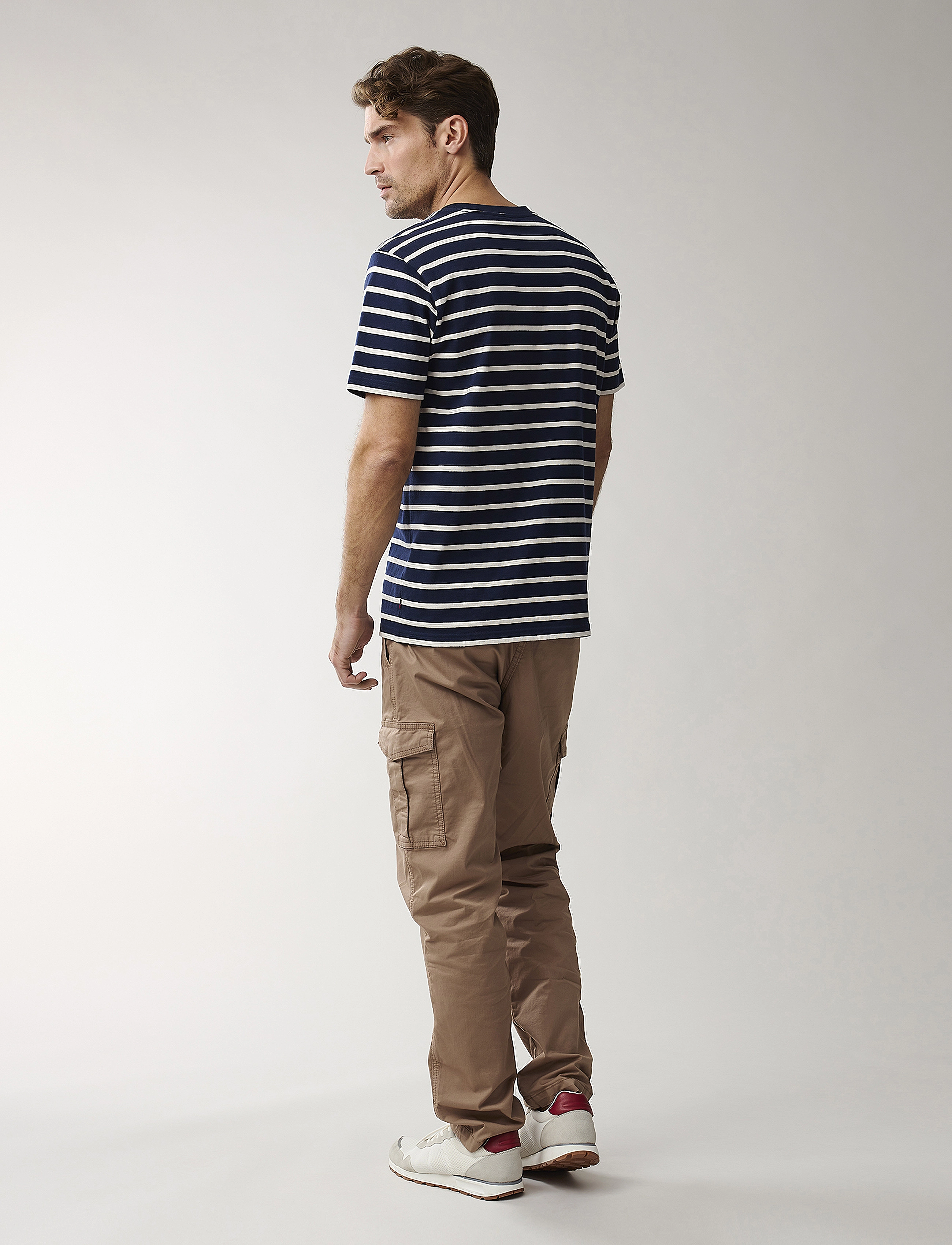Lexington Clothing - Ricky Striped Tee - dark blue/beige stripe - 3