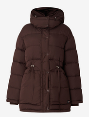 Lexington Clothing - Viveka Recycled Polyester Down Parka - parka coats - dark brown - 0