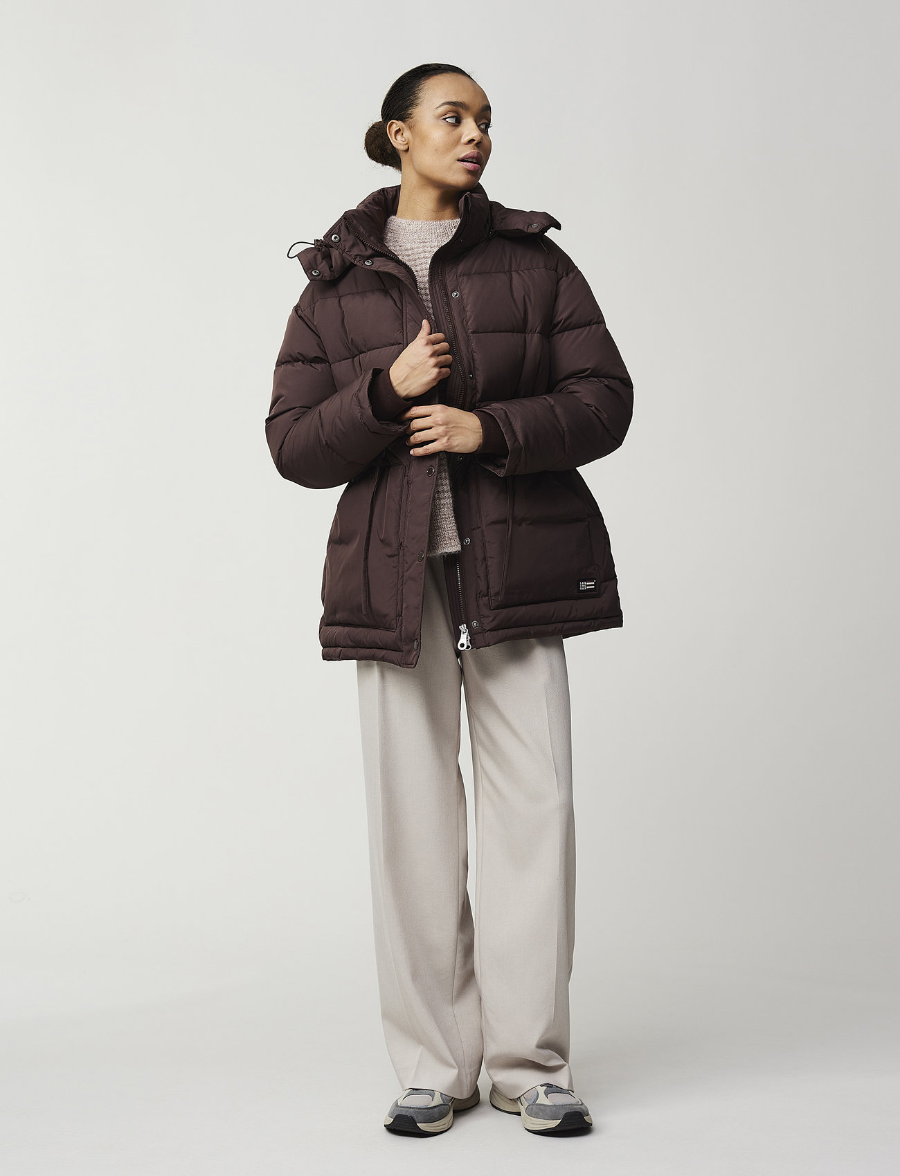 Lexington Clothing - Viveka Recycled Polyester Down Parka - parka coats - dark brown - 1