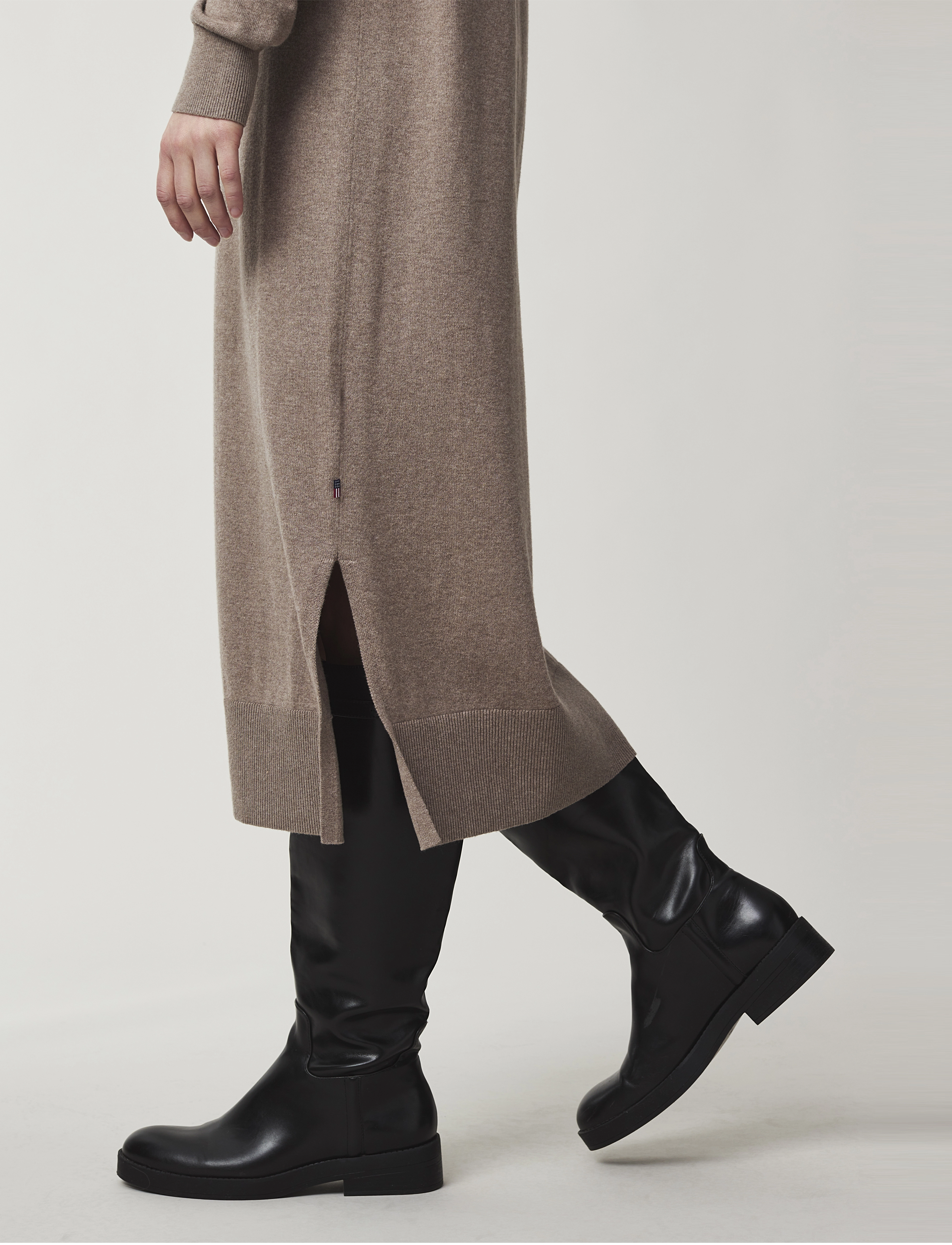 Lexington Clothing - Ivana Cotton/Cashmere Knitted Dress - light brown melange - 3