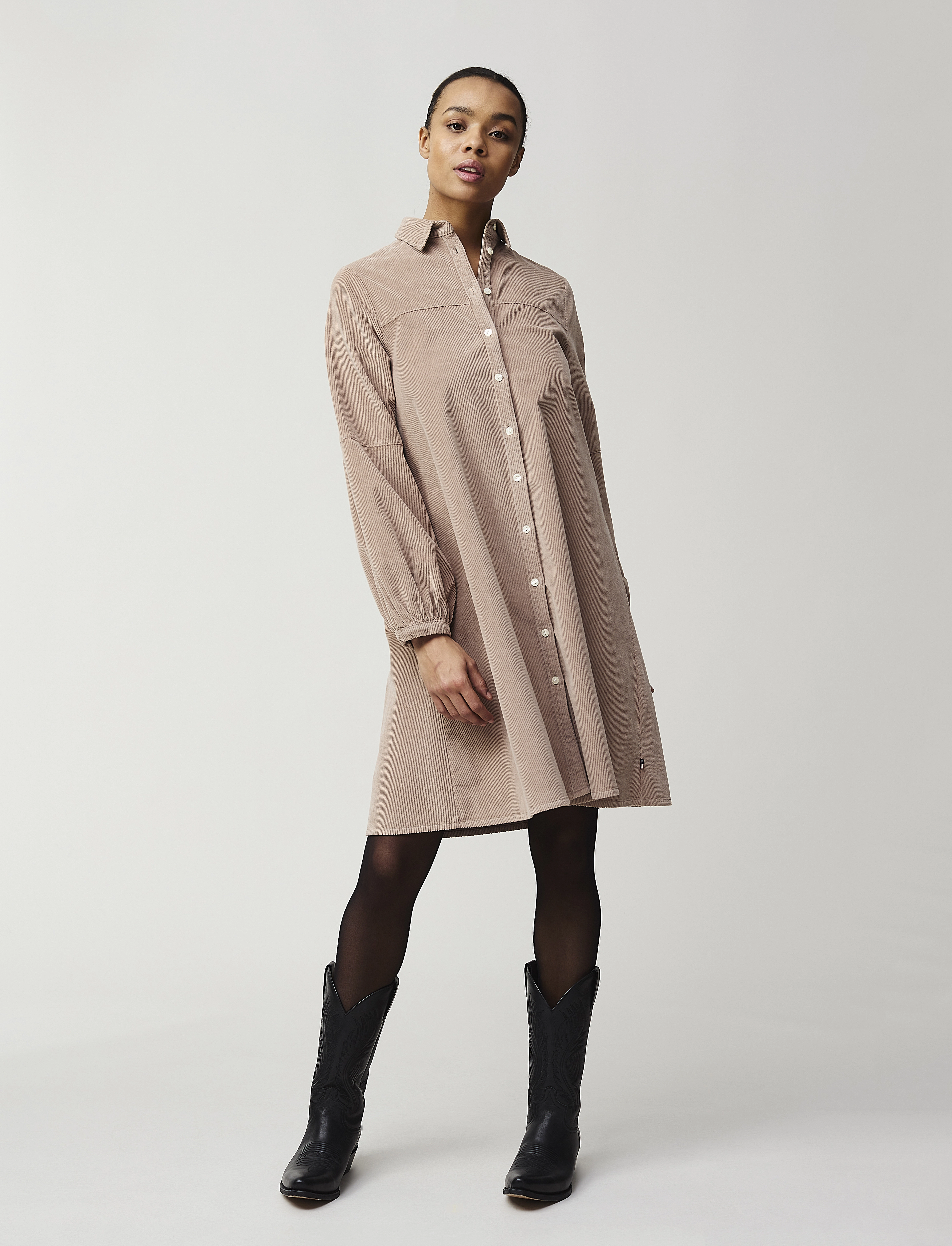 Lexington Clothing - Elaine Corduroy Shirt Dress - light brown - 1