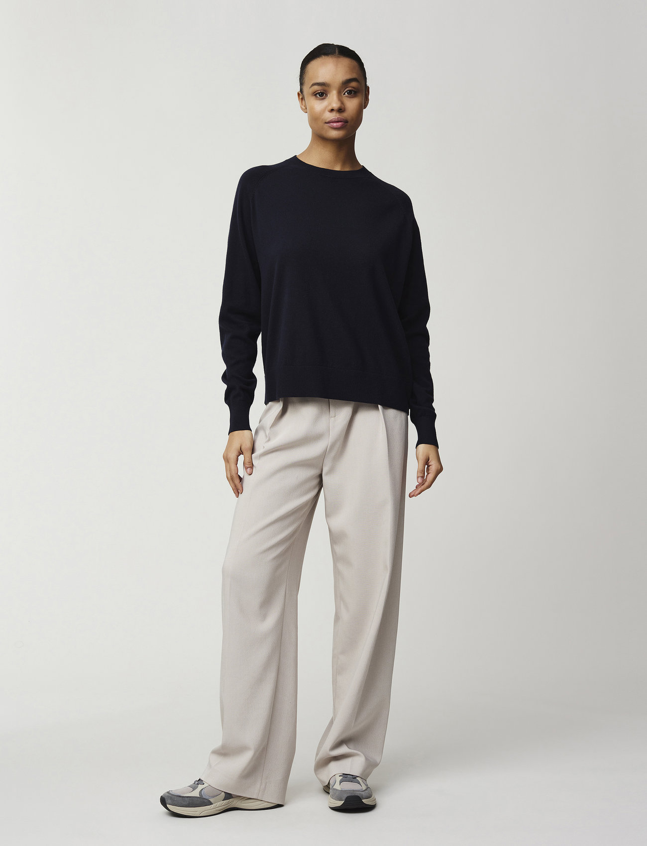 Lexington Clothing - Freya Cotton/Cashmere Sweater - jumpers - dark blue - 1
