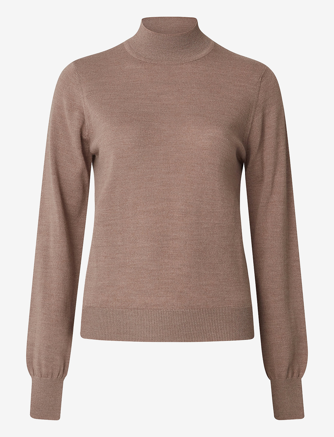 Lexington Clothing - Ellen Merino Wool Mock Neck Sweater - swetry - light brown melange - 1