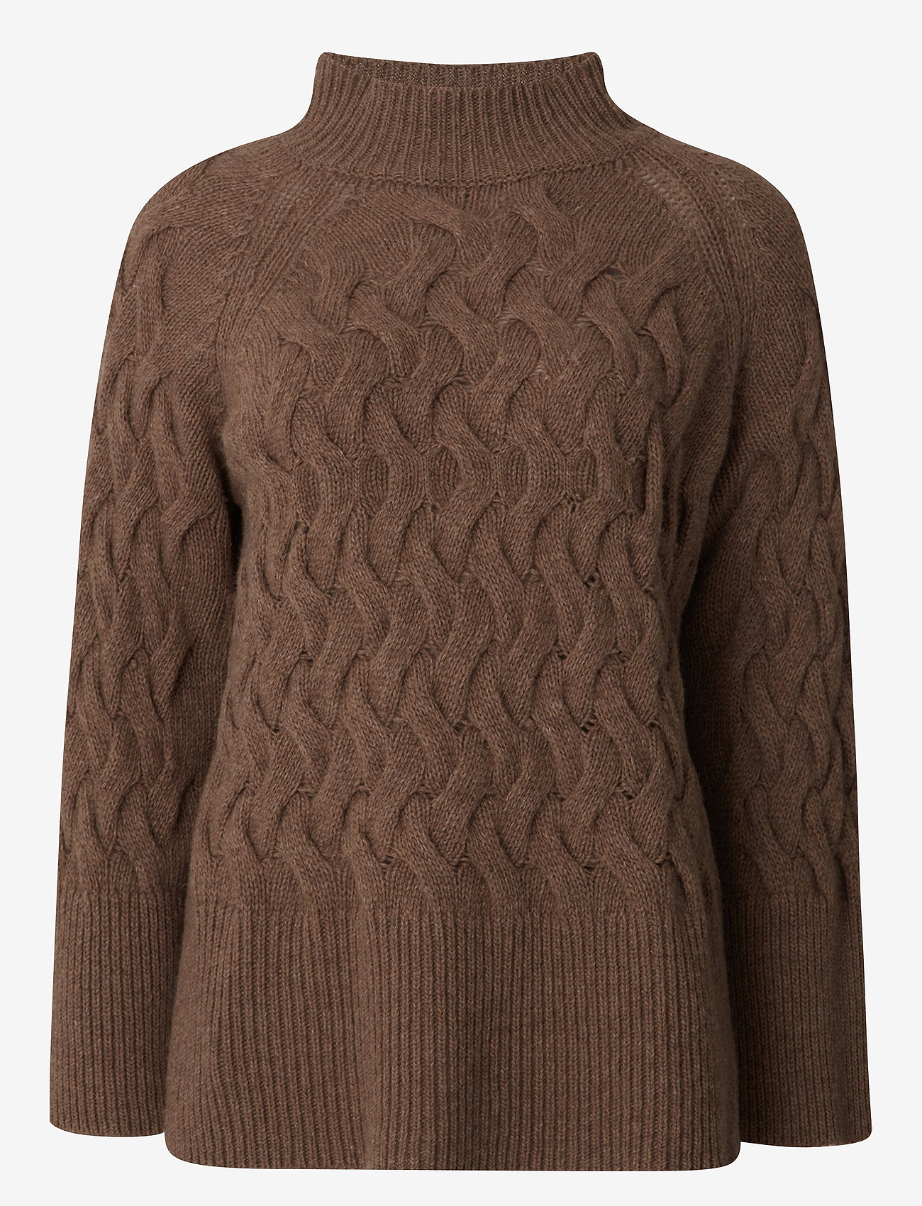 Lexington Clothing - Elisabeth Recycled Wool Mock Neck Sweater - neulepuserot - light brown - 0