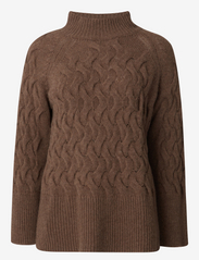Elisabeth Recycled Wool Mock Neck Sweater - LIGHT BROWN