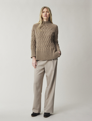 Lexington Clothing - Elisabeth Recycled Wool Mock Neck Sweater - jumpers - light brown - 1