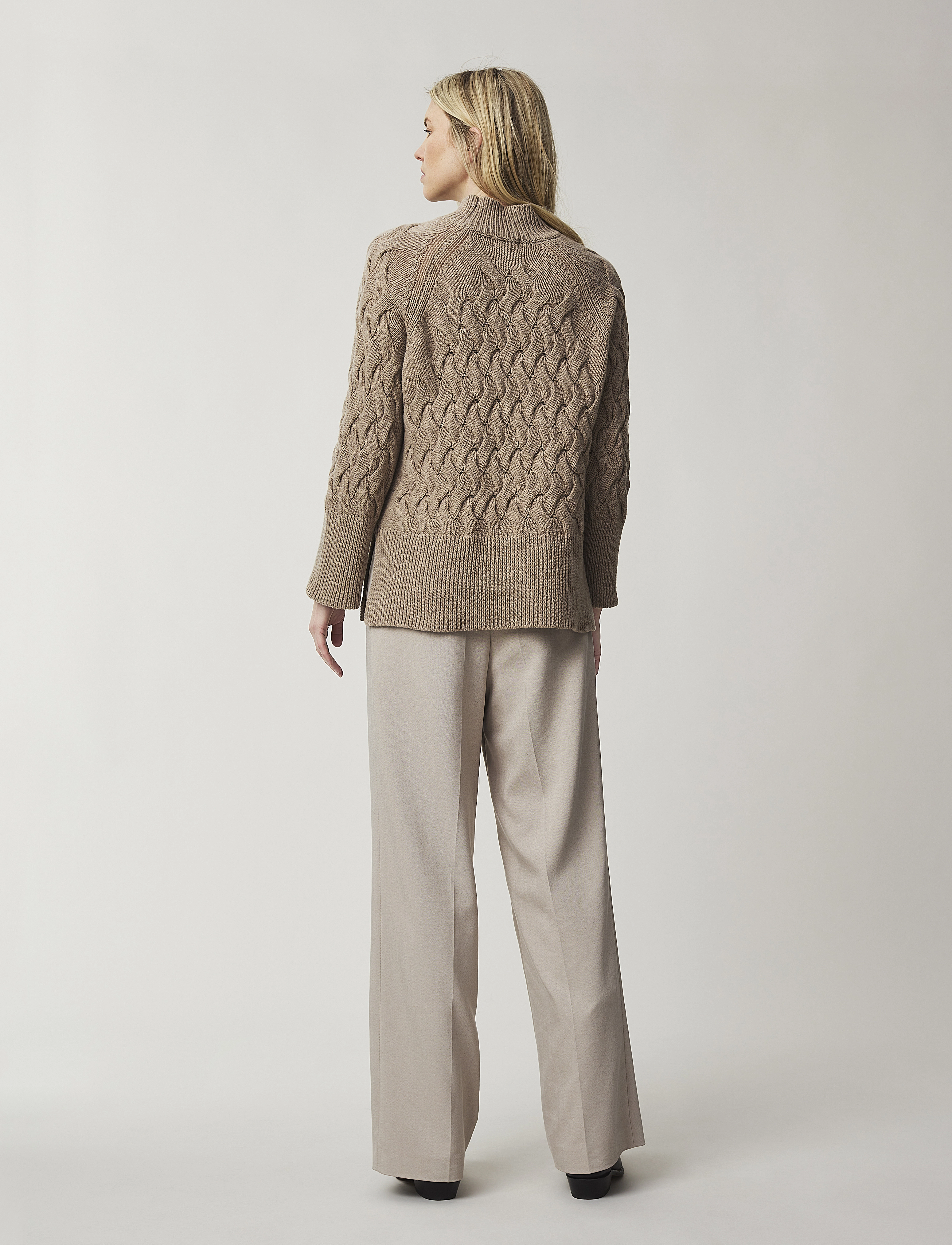 Lexington Clothing - Elisabeth Recycled Wool Mock Neck Sweater - light brown - 2