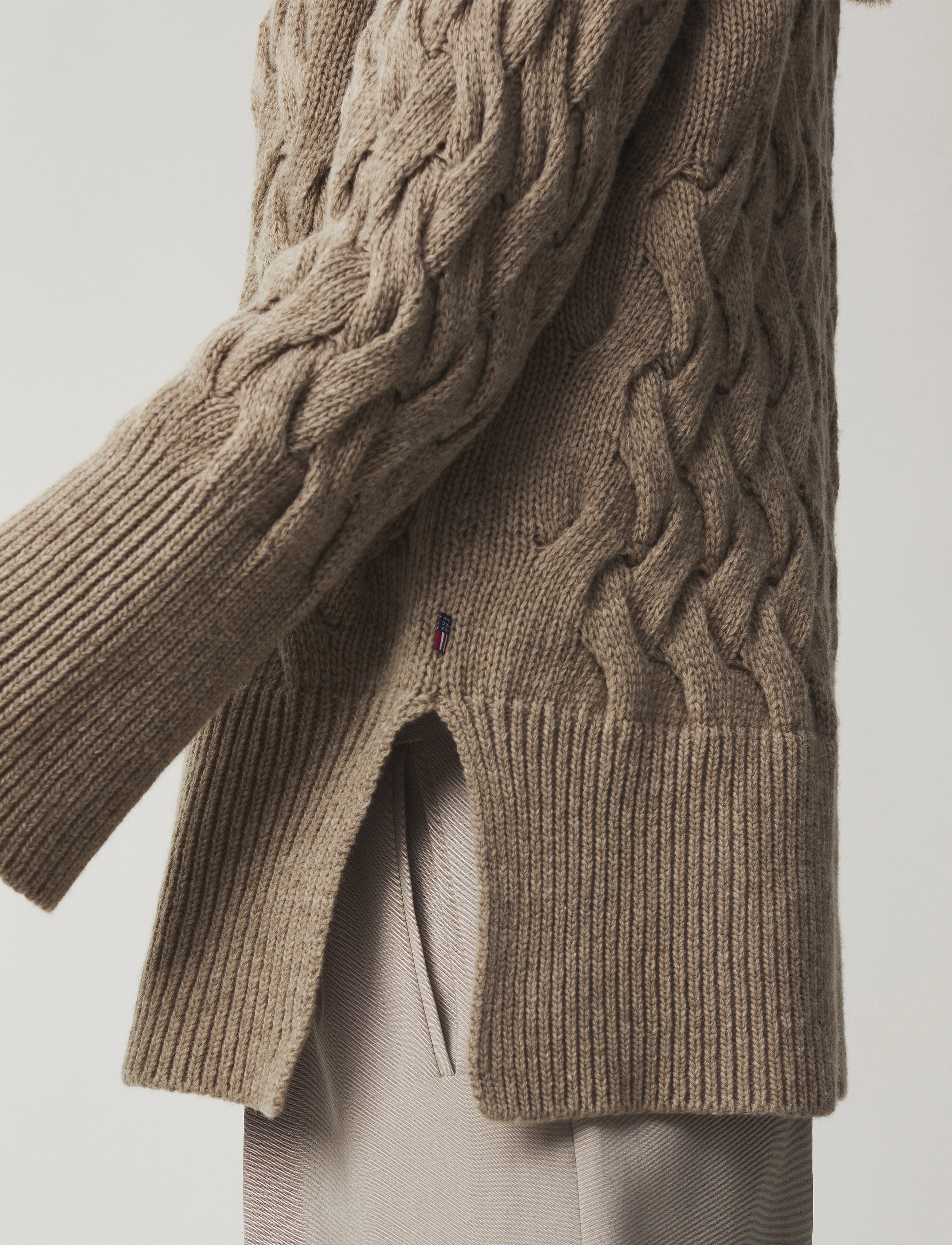 Lexington Clothing - Elisabeth Recycled Wool Mock Neck Sweater - light brown - 3
