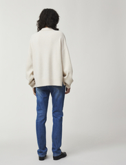 Lexington Clothing - Peyton Boiled Merino Wool Knitted Polo Sweater - jumpers - offwhite melange - 2