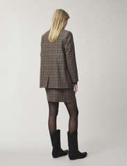 Lexington Clothing - Remi Double-Breasted Wool Blend Blazer - festkläder till outletpriser - brown multi check - 2