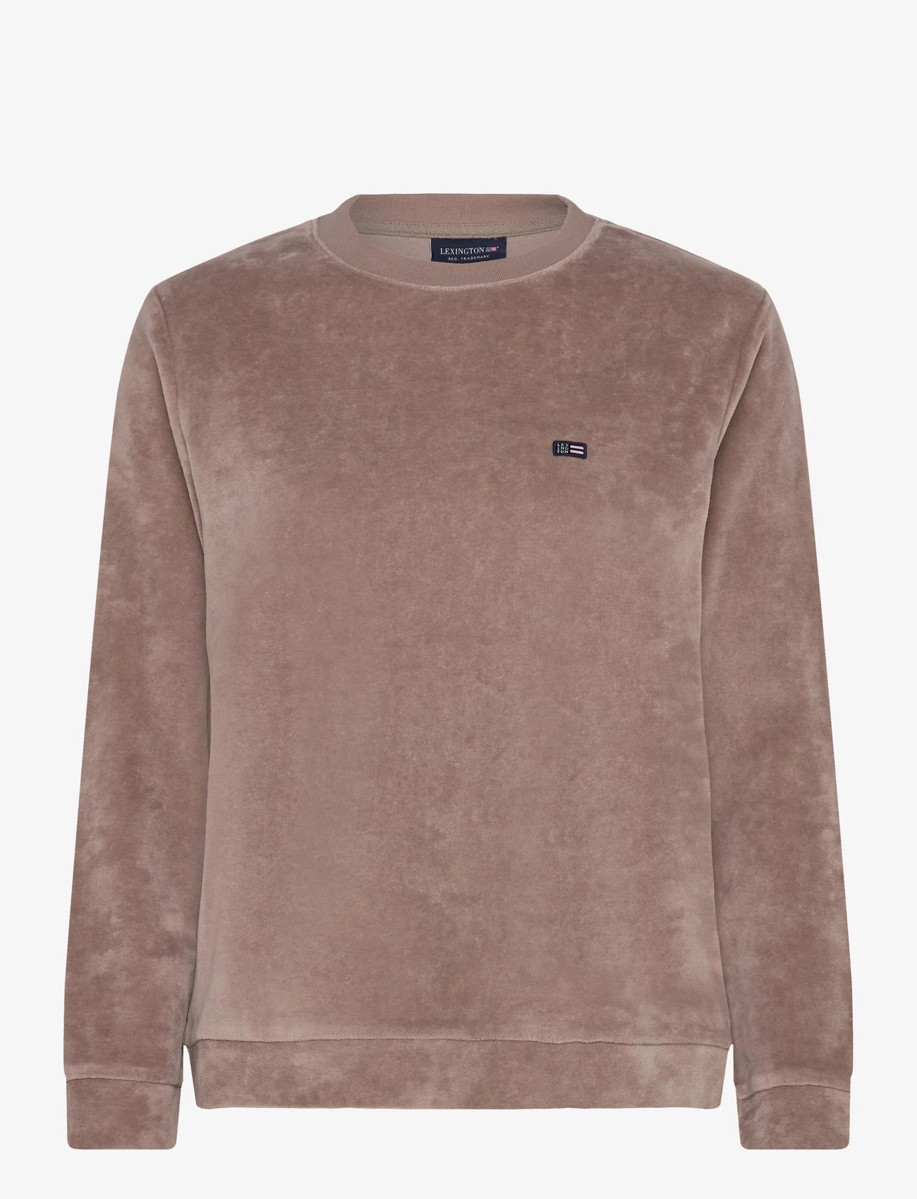 Lexington Clothing - Martha Organic Cotton Velour Sweatshirt - sweatshirts & huvtröjor - light brown - 0