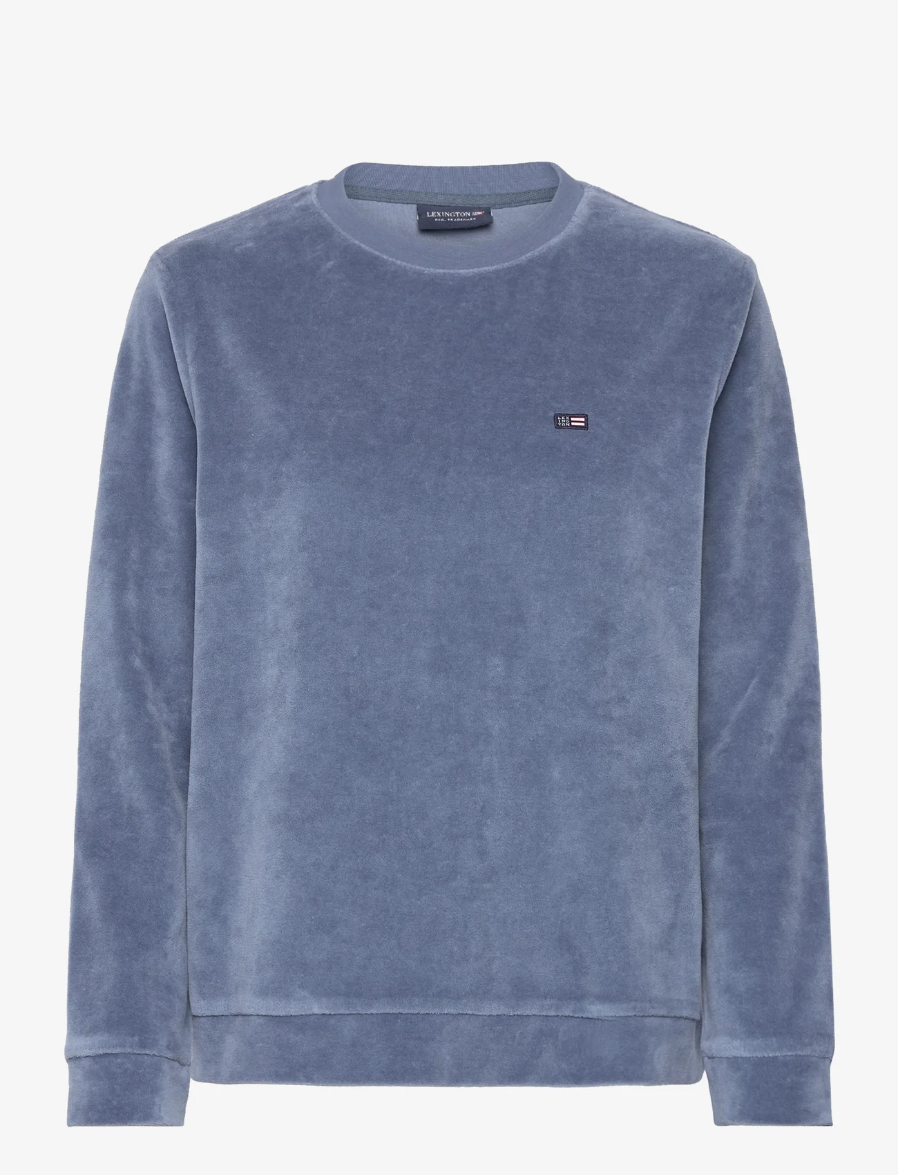 Lexington Clothing - Martha Organic Cotton Velour Sweatshirt - sportiska stila džemperi un džemperi ar kapuci - medium blue - 0