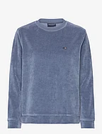 Martha Organic Cotton Velour Sweatshirt - MEDIUM BLUE