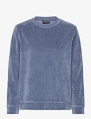 Lexington Clothing - Martha Organic Cotton Velour Sweatshirt - sweatshirts & hættetrøjer - medium blue - 0