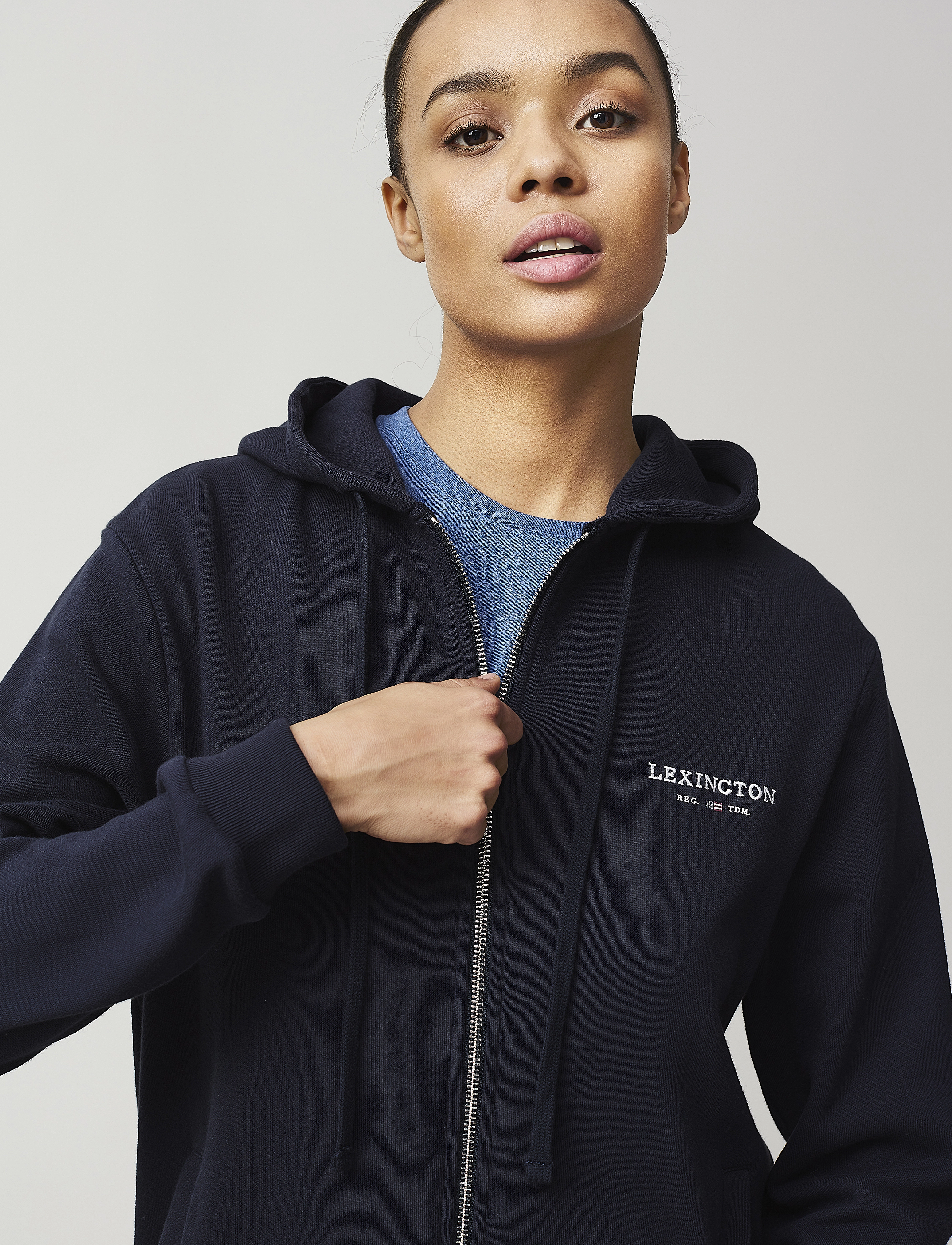 Lexington Clothing - Chloe Zip Hood - dark blue - 3