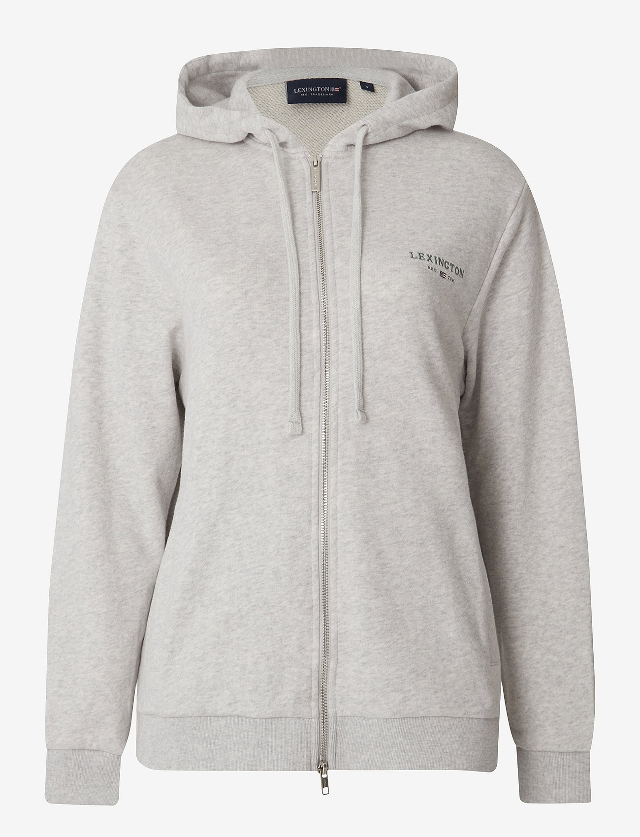Lexington Clothing - Chloe Zip Hood - hoodies - light grey melange - 0
