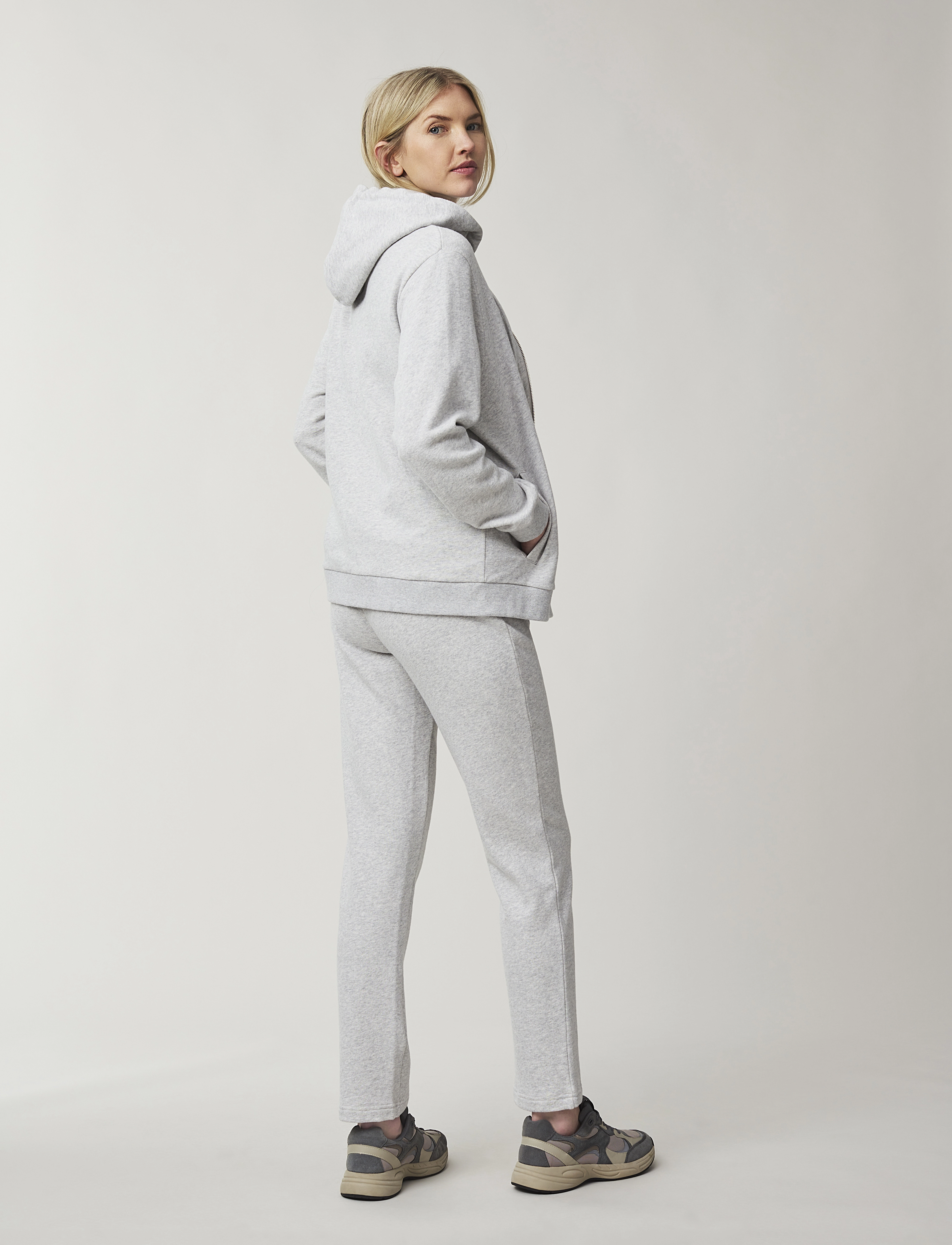Lexington Clothing - Chloe Zip Hood - light grey melange - 2