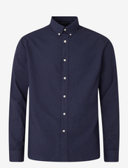 Lexington Clothing - Classic Flannel B.D Shirt - casual shirts - dark blue - 0