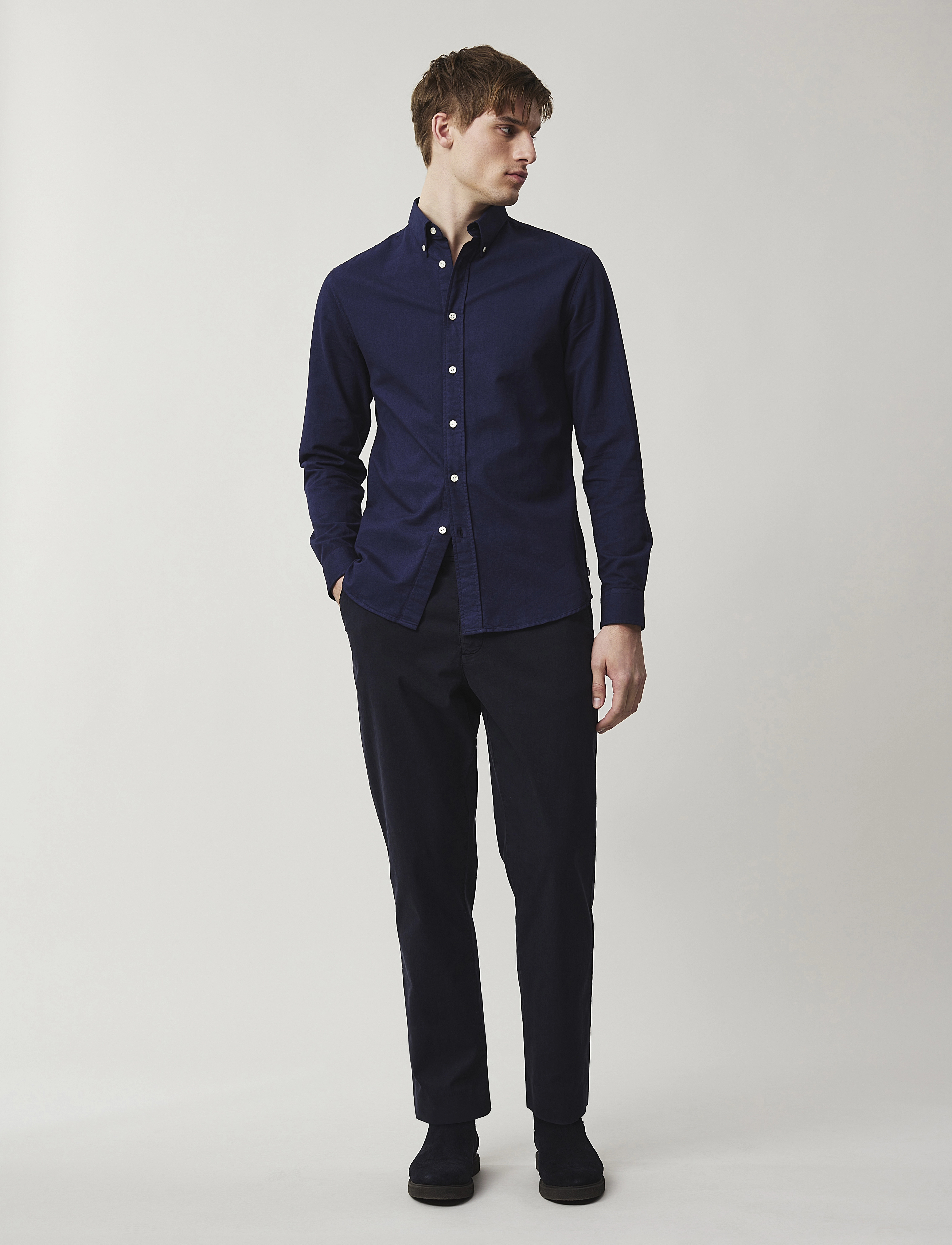 Lexington Clothing - Classic Flannel B.D Shirt - dark blue - 1