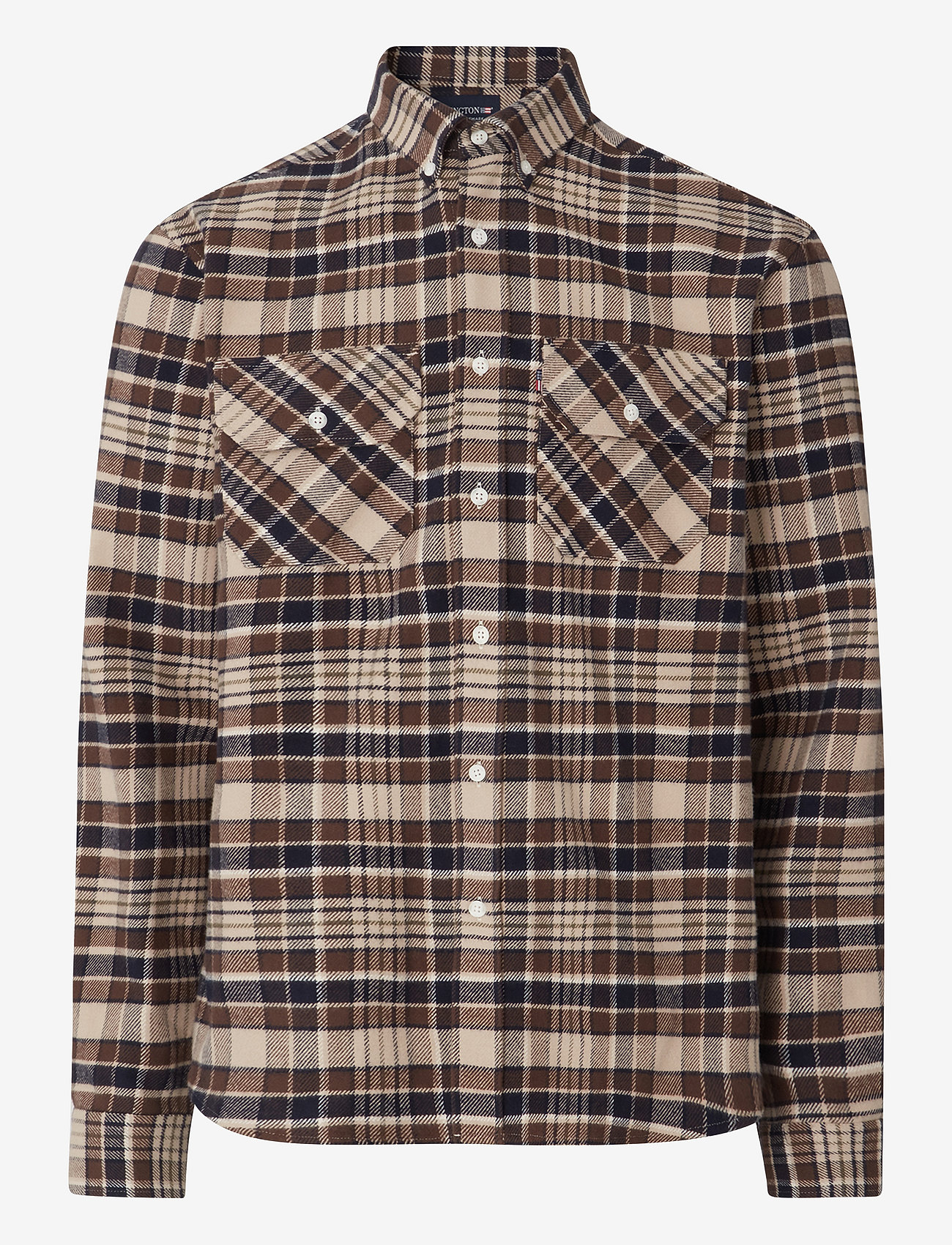 Lexington Clothing - Rob Heavy Checked Shirt - rennot kauluspaidat - brown check - 0