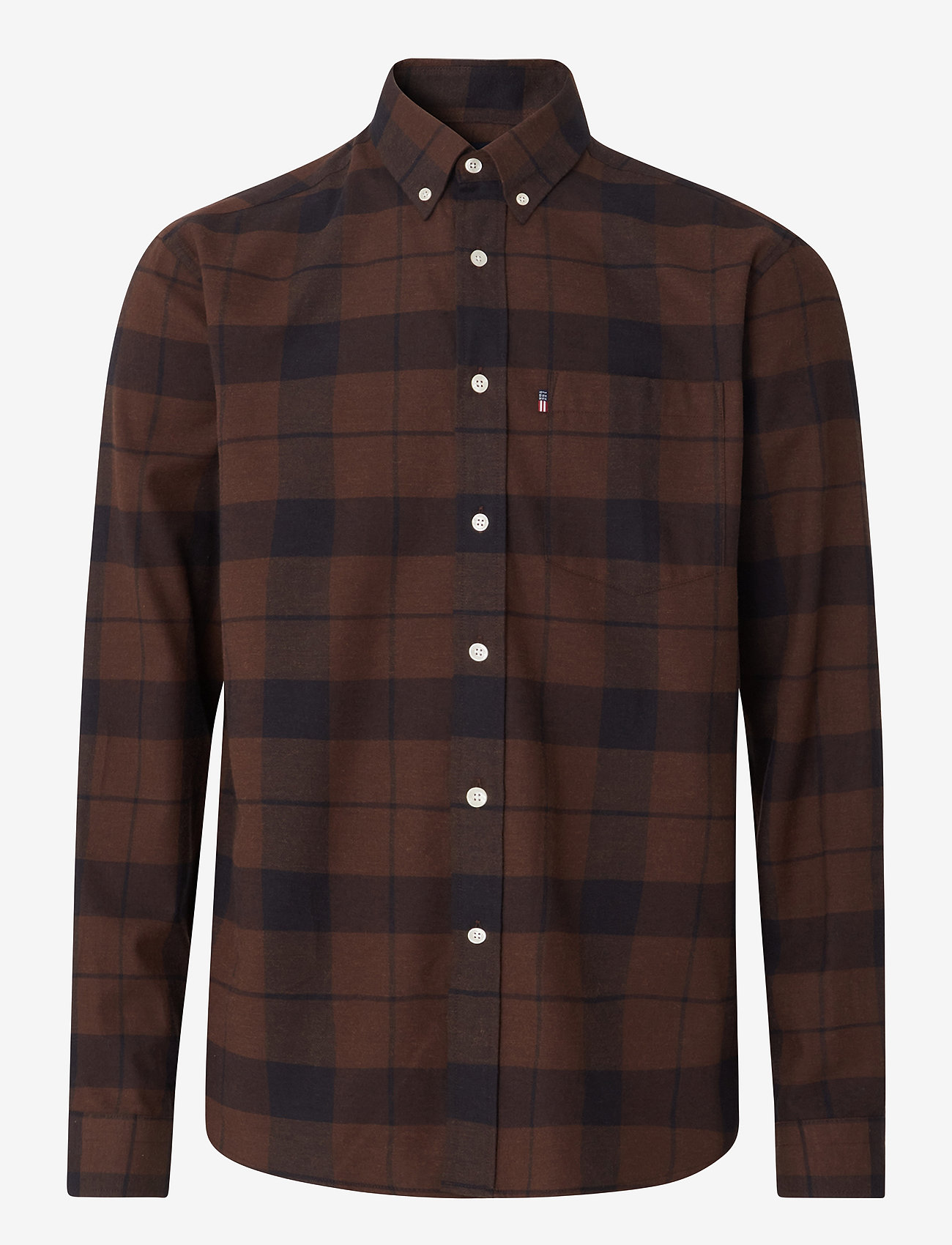 Lexington Clothing - Casual Check Flannel B.D Shirt - kasdienio stiliaus marškiniai - brown check - 0