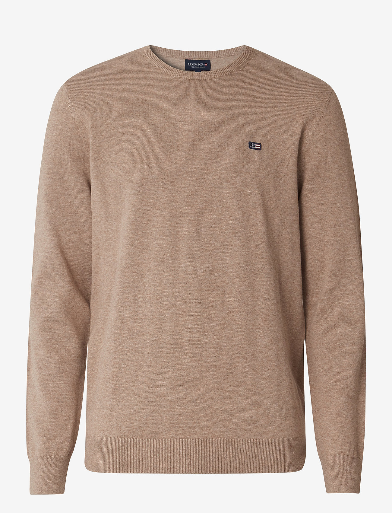Lexington Clothing - Bradley Cotton Crew Sweater - strik med rund hals - brown - 0