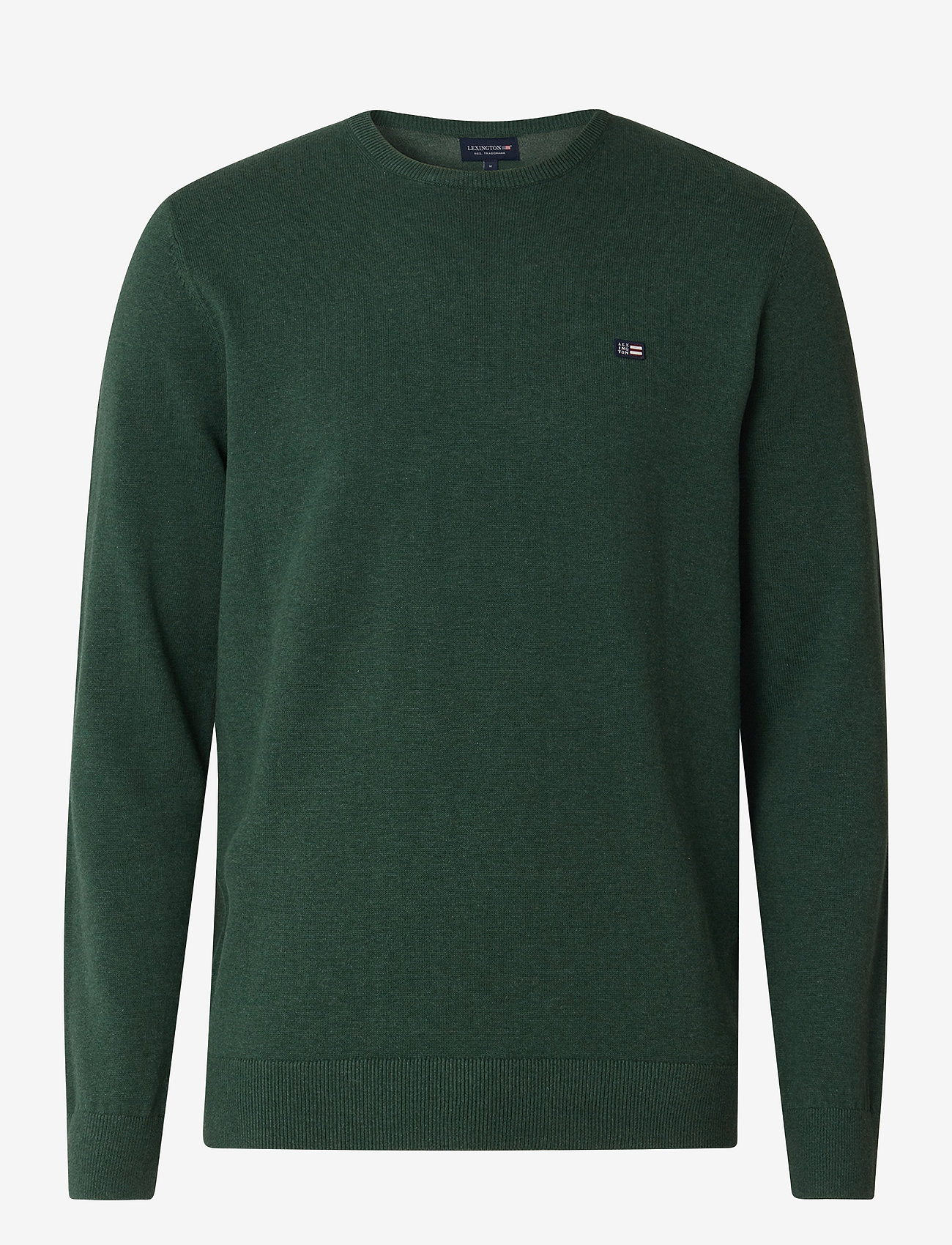 Lexington Clothing - Bradley Cotton Crew Sweater - strik med rund hals - green - 0