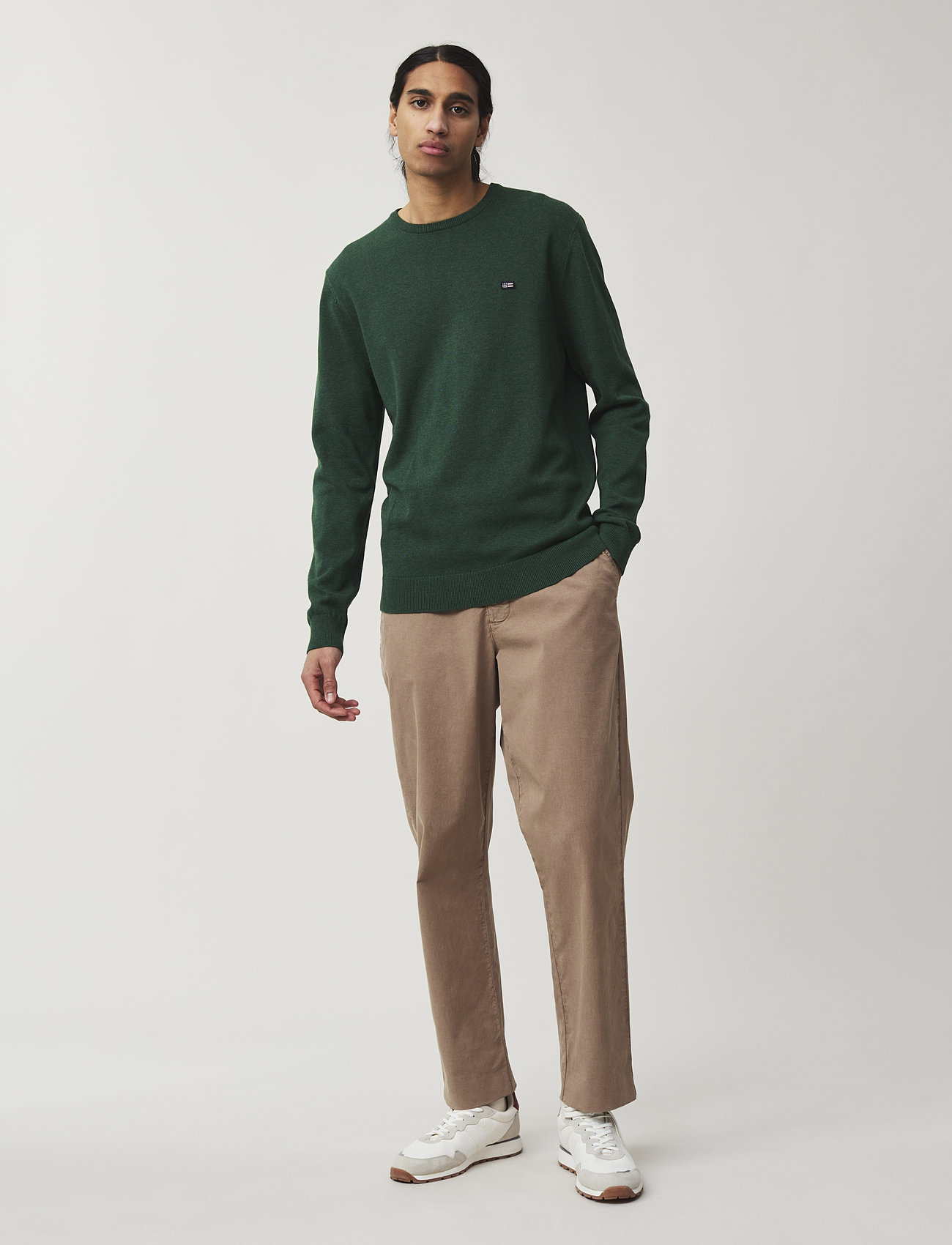 Lexington Clothing - Bradley Cotton Crew Sweater - Ümmarguse kaelusega kudumid - green - 1