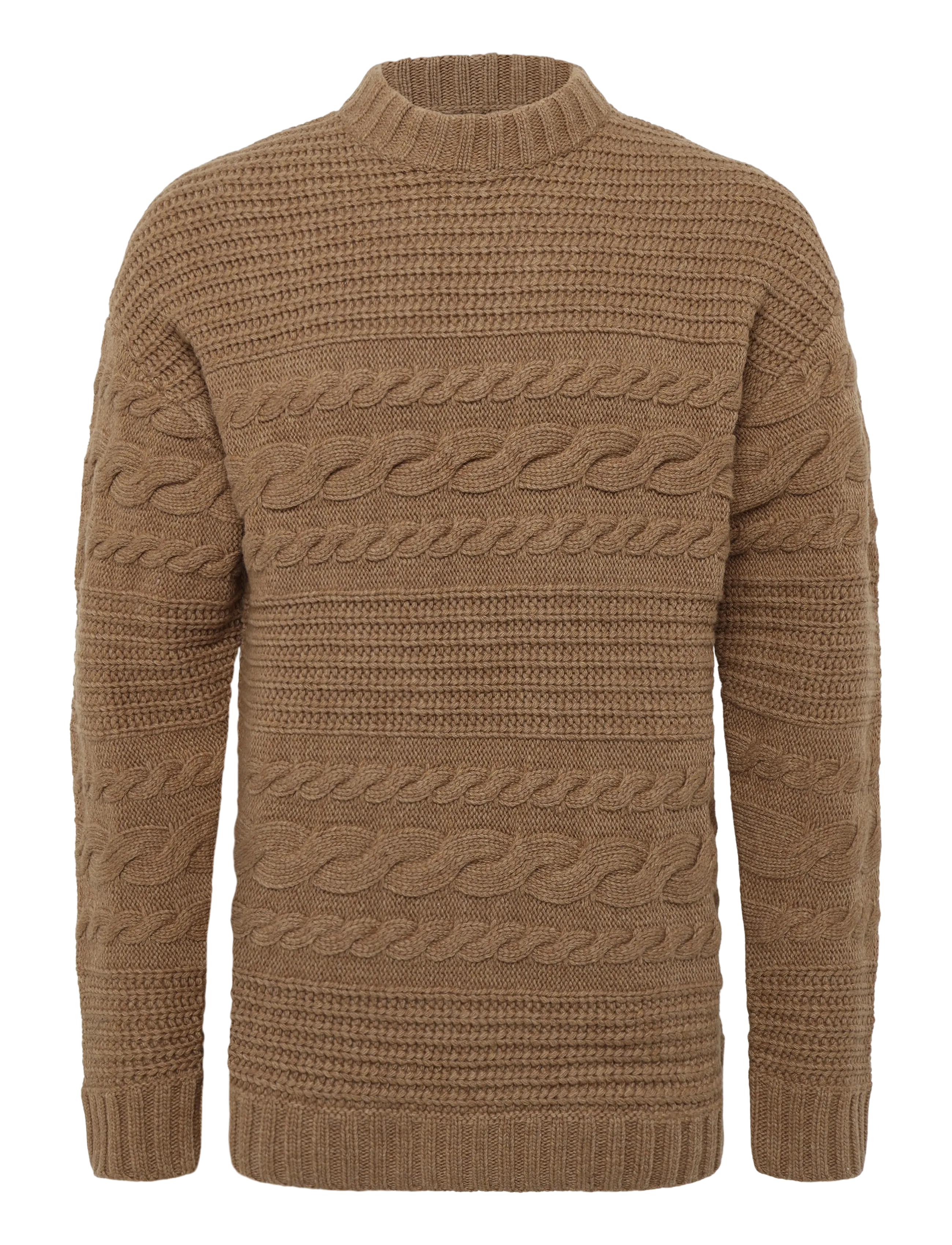 LEXINGTON CLOTHING Chuck Heavy Wolle Cable Braun - M - Herren