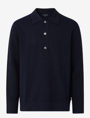 Lexington Clothing - Francesco Knitted Rugby - stickade pikéer - dark blue - 0