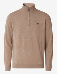 Clay Cotton Half-Zip Sweater - BROWN