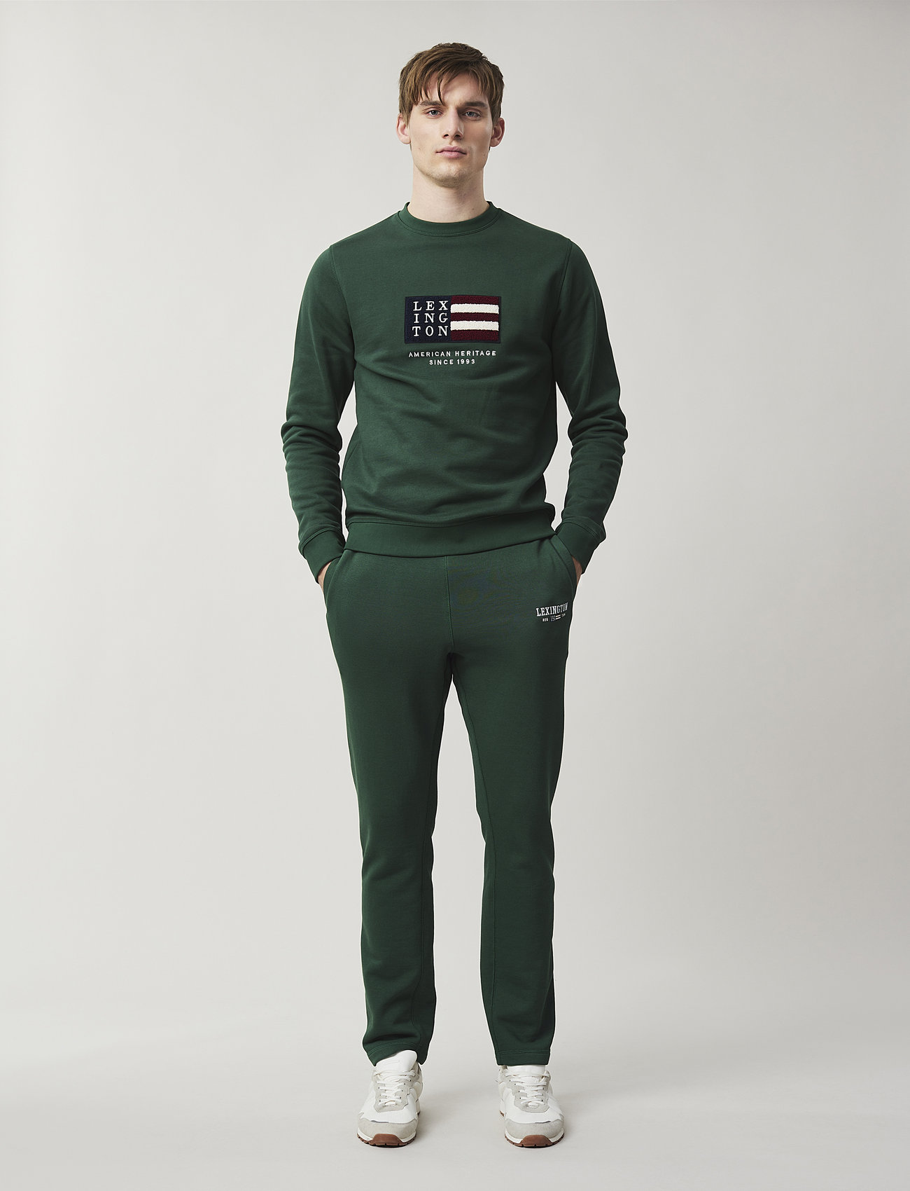 Lexington Clothing - Barry Cotton Sweatshirt - vīriešiem - green - 1