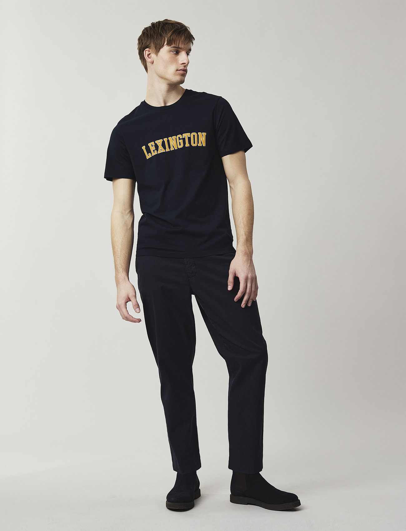 Lexington Clothing - Mac Casual Print Tee - kortärmade t-shirts - dark blue - 1