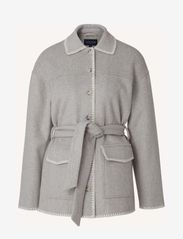Lexington Clothing - Miriam Wool Blend Blanket Stitch Jacket - winter jackets - gray melange - 0