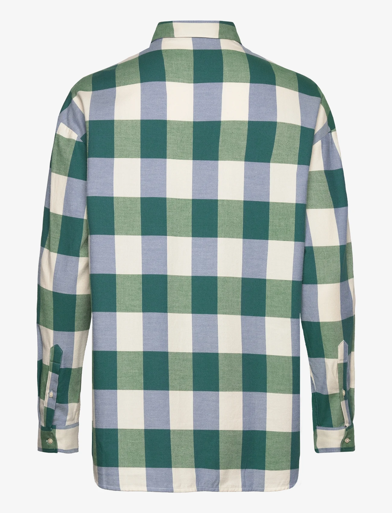 Lexington Clothing - Edith Organic Cotton Flannel Check Shirt - pikkade varrukatega särgid - green/blue check - 1