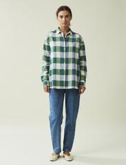 Lexington Clothing - Edith Organic Cotton Flannel Check Shirt - long-sleeved shirts - green/blue check - 2