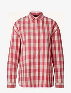 Edith Organic Cotton Flannel Check Shirt - PINK/RED CHECK