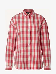 Lexington Clothing - Edith Organic Cotton Flannel Check Shirt - langermede skjorter - pink/red check - 1