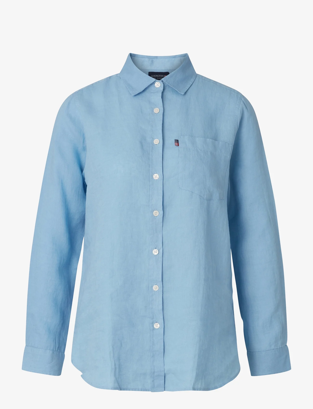 Lexington Clothing - Isa Linen Shirt - langermede skjorter - light blue - 0