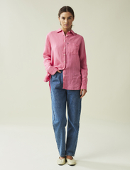 Lexington Clothing - Isa Linen Shirt - långärmade skjortor - pink - 1