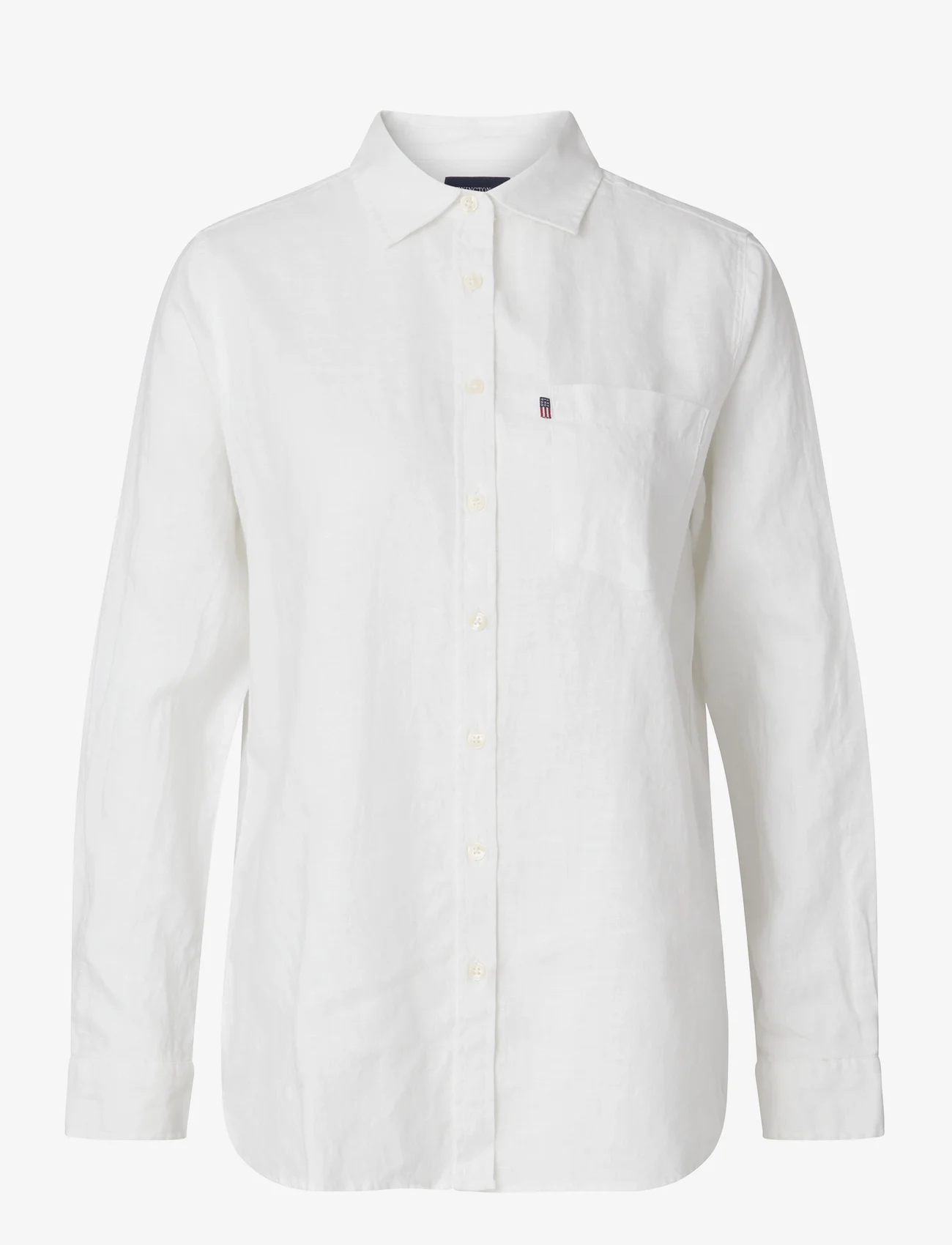 Lexington Clothing - Isa Linen Shirt - långärmade skjortor - white - 0