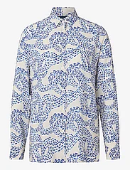Lexington Clothing - Edith Dot Print Viscose Shirt - long-sleeved shirts - blue print - 0